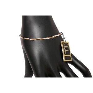 Hobe Gold Tone & White Twisted 6.5" Chain Bracelet RARE